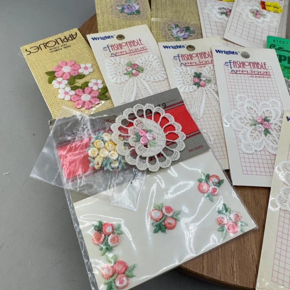 Wrights Costumakers Vintage Floral Lace Sew On Applique Lot OS‎ Multicolor Mixed